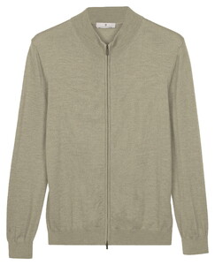 Thomas Maine Fine Merino Full 2-Way Zip Single Knit Cardigan Soft Green