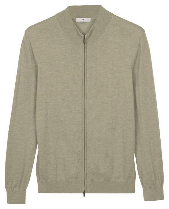 Thomas Maine Fine Merino Full 2-Way Zip Single Knit Cardigan Soft Green