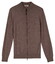 Thomas Maine Fine Merino Full 2-Way Zip Single Knit Cardigan Taupe