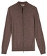 Thomas Maine Fine Merino Full 2-Way Zip Single Knit Cardigan Taupe