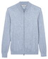 Thomas Maine Fine Merino Full 2-Way Zip Single Knit Vest Licht Blauw