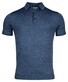 Thomas Maine Fine Merino Pullover Polo Collar Short Sleeve Single Knit Denim Blue