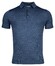 Thomas Maine Fine Merino Pullover Polo Collar Short Sleeve Single Knit Poloshirt Denim Blue