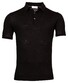 Thomas Maine Fine Merino Pullover Polo Collar Short Sleeve Single Knit Zwart