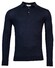 Thomas Maine Fine Merino Pullover Polo Long Sleeve Single Knit Trui Navy