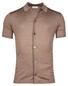 Thomas Maine Fine Merino Short Sleeve Overshirt Button Cardigan Vest Greige