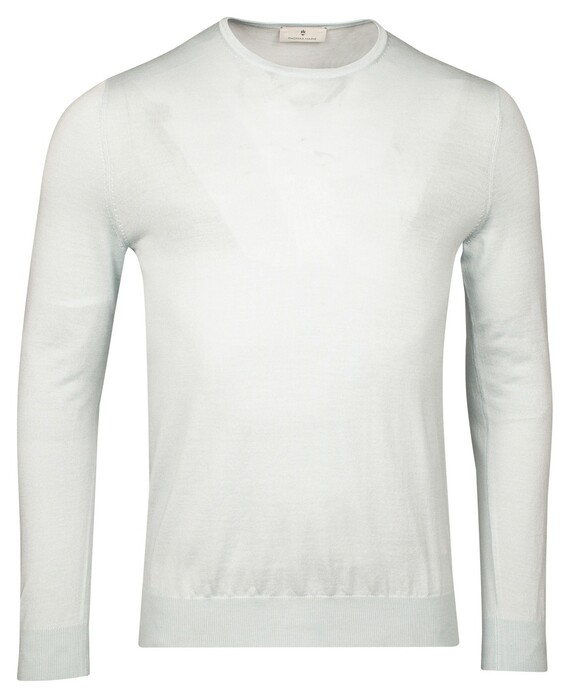 Thomas Maine Fine Merino Single Knit Crew Neck Trui Ice Blue