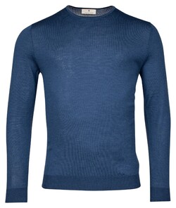 Thomas Maine Fine Merino Single Knit Crew Neck Trui Indigo