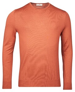 Thomas Maine Fine Merino Single Knit Crew Neck Trui Terra
