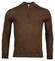 Thomas Maine Fine Merino Skipper Half Zip Single Knit Trui Choco Brown
