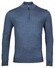 Thomas Maine Fine Merino Skipper Half Zip Single Knit Trui Denim Blue