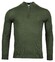 Thomas Maine Fine Merino Skipper Half Zip Single Knit Trui Donker Groen