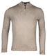 Thomas Maine Fine Merino Skipper Half Zip Single Knit Trui Greige