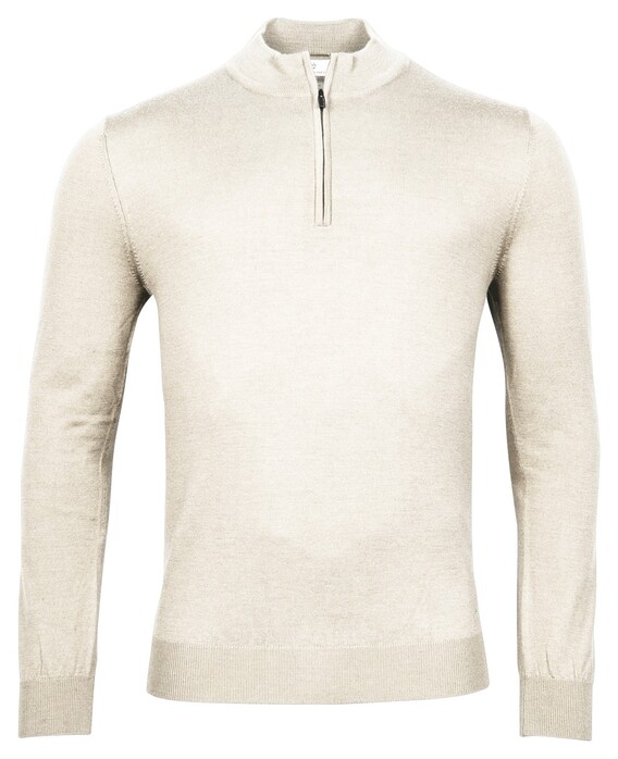 Thomas Maine Fine Merino Skipper Half Zip Single Knit Trui Kitt