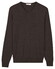 Thomas Maine Fine Merino V-Neck Single Knit Trui Donker Bruin