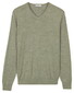 Thomas Maine Fine Merino V-Neck Single Knit Trui Soft Green