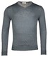 Thomas Maine Fine Merino V-Neck Uni Single Knit Trui Grijsblauw