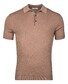 Thomas Maine Fine Rib-Knit Pullover Poloshirt Greige
