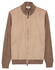 Thomas Maine Front Suedine Cardigan Zip Vest Taupe