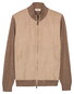 Thomas Maine Front Suedine Cardigan Zip Vest Taupe