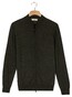 Thomas Maine Full Two-Way Zip Single Knit Merino Wool Subtle Color Mélange Vest Donker Groen