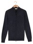 Thomas Maine Full Two-Way Zip Single Knit Merino Wool Subtle Color Mélange Vest Indigo