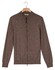 Thomas Maine Full Two-Way Zip Single Knit Merino Wool Subtle Color Mélange Vest Taupe