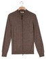 Thomas Maine Full Two-Way Zip Single Knit Merino Wool Subtle Color Mélange Vest Taupe