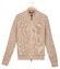 Thomas Maine Full Two-Way Zip With Lining Half Cardigan Rib Knit Vest Beige
