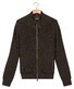 Thomas Maine Full Two-Way Zip With Lining Half Cardigan Rib Knit Vest Donker Groen