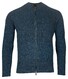 Thomas Maine Full Zip Merino Linnen Half Cardigan Knit Vest Indigo