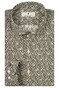 Thomas Maine Geometric Pattern Poplin Roma Modern Kent Overhemd Olive-White