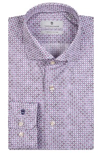 Thomas Maine Geometric Pattern Roma Modern Kent Two-Ply Cotton Overhemd Mauve