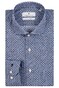 Thomas Maine Geometric Pattern Roma Modern Kent Two-Ply Cotton Overhemd Navy