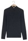 Thomas Maine Half Zip Allover Cable Knit Luxury Merino Cashmere Pullover Navy