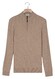 Thomas Maine Half Zip Allover Cable Knit Luxury Merino Cashmere Trui Caramel