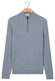 Thomas Maine Half Zip Allover Cable Knit Luxury Merino Cashmere Trui Licht Blauw