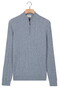 Thomas Maine Half Zip Allover Cable Knit Luxury Merino Cashmere Trui Licht Blauw