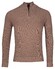 Thomas Maine Half Zip Allover Half Cardigan Knit Trui Taupe