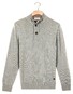Thomas Maine Half Zip Buttons Fine Lambswool Single Knit Trui Grijs