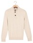 Thomas Maine Half Zip Buttons Fine Lambswool Single Knit Trui Kitt