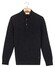 Thomas Maine Half Zip Buttons Fine Lambswool Single Knit Trui Navy