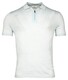 Thomas Maine Half Zip Collar Single Knit Fine Merino Short Sleeve Polo Ice Blue