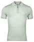 Thomas Maine Half Zip Collar Single Knit Fine Merino Short Sleeve Polo Soft Mint