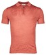 Thomas Maine Half Zip Collar Single Knit Fine Merino Short Sleeve Polo Terra