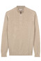 Thomas Maine Half Zip Fine Lyocell Cotton Silk Single Knit Trui Kitt