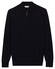 Thomas Maine Half Zip Fine Lyocell Cotton Silk Single Knit Trui Navy