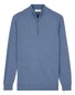 Thomas Maine Half Zip Fine Lyocell Cotton Silk Single Knit Trui Storm Blue