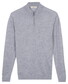 Thomas Maine Half Zip Fine Merino Single Knit Trui Ice Blue