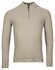 Thomas Maine Half Zip Piqué Texture Knit Garment Dye Light Stone Wash Trui Dusty Green